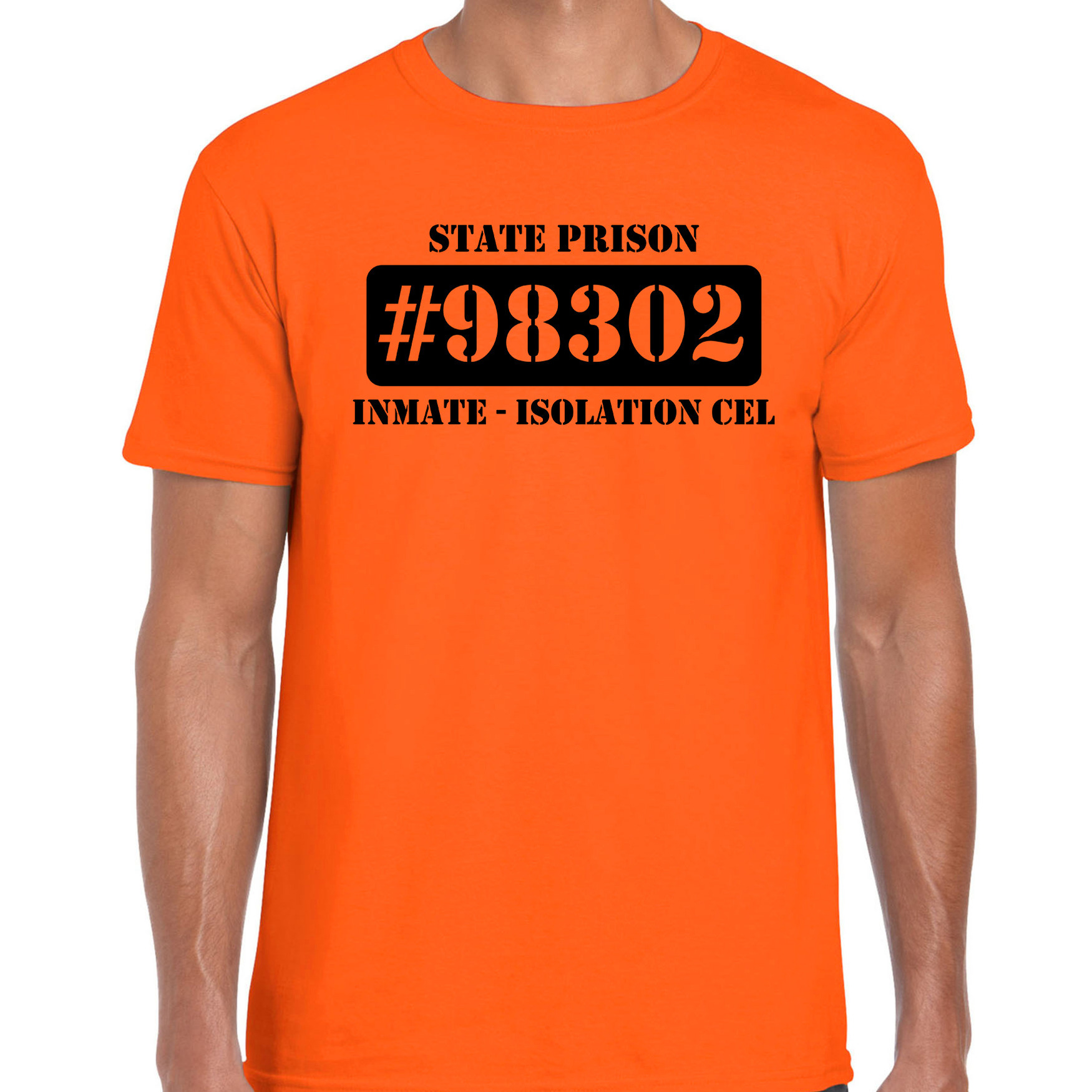 Boeven / gevangenen isolation cel verkleed shirt oranje heren