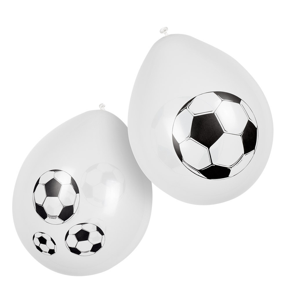 Boland 6x Voetbal ballonnen - ca. 25 cm - Feestversiering en decoraties