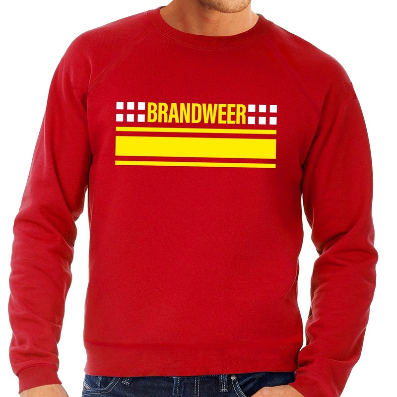Brandweer logo sweater rood voor heren