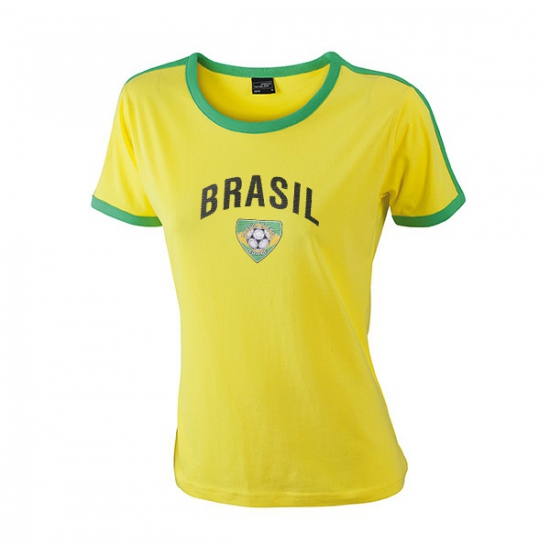 Braziliaanse vlag dames shirt met voetbal