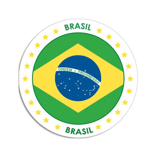 Brazilie stickers 15 cm