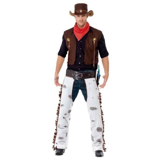 Bruin cowboy kostuum voor heren