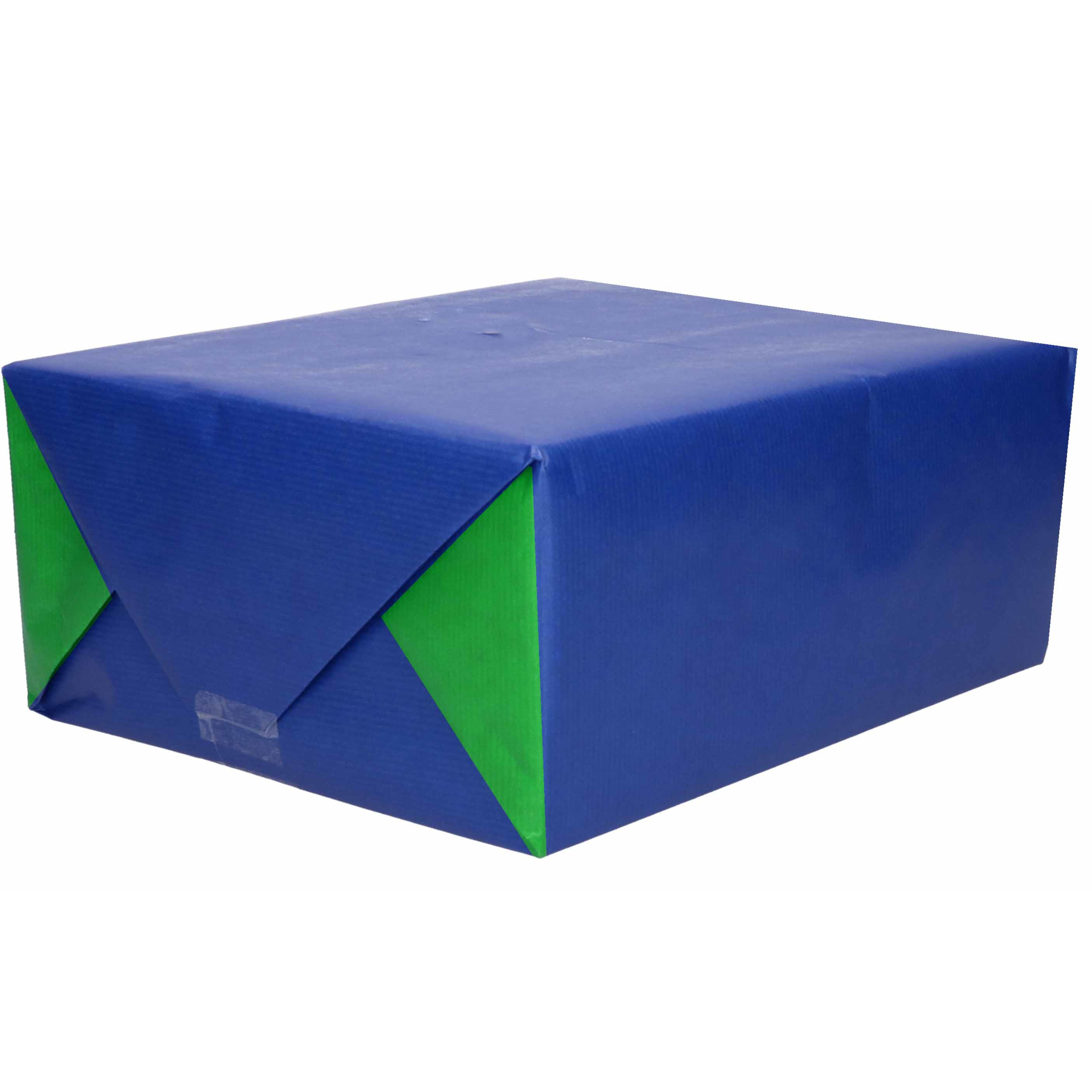 Cadeaupapier/Inpakpapier dubbelzijdig blauw - groen 200 x 70 cm