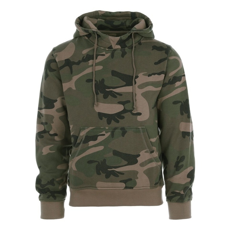 Camouflage hoodie/hooded sweater voor heren