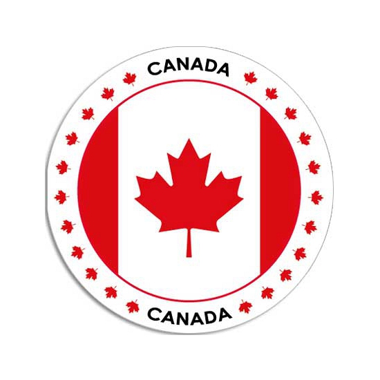 Canada sticker rond 14,8 cm landen decoratie