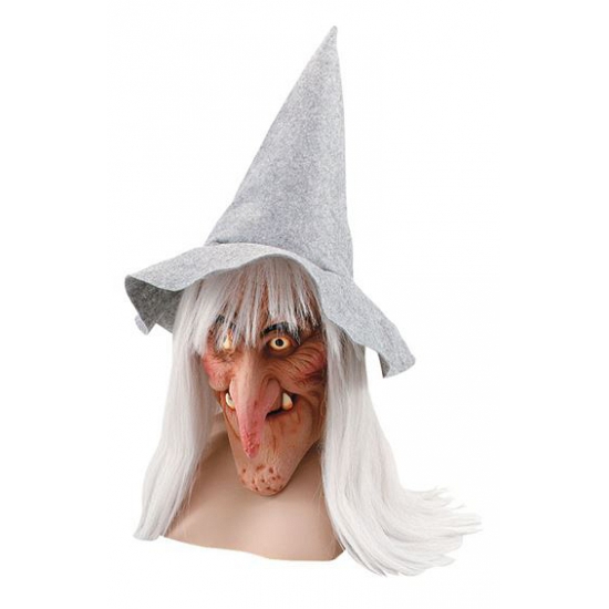 Carnaval/Halloween Heksen verkleed masker met hoed