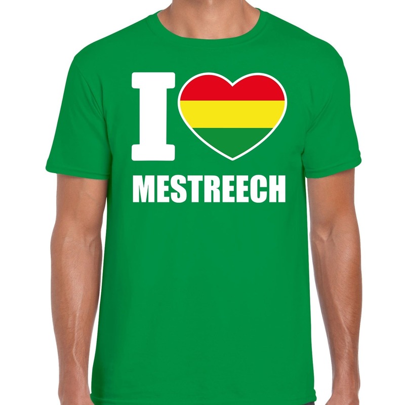 Carnaval I love Mestreech t-shirt groen voor heren