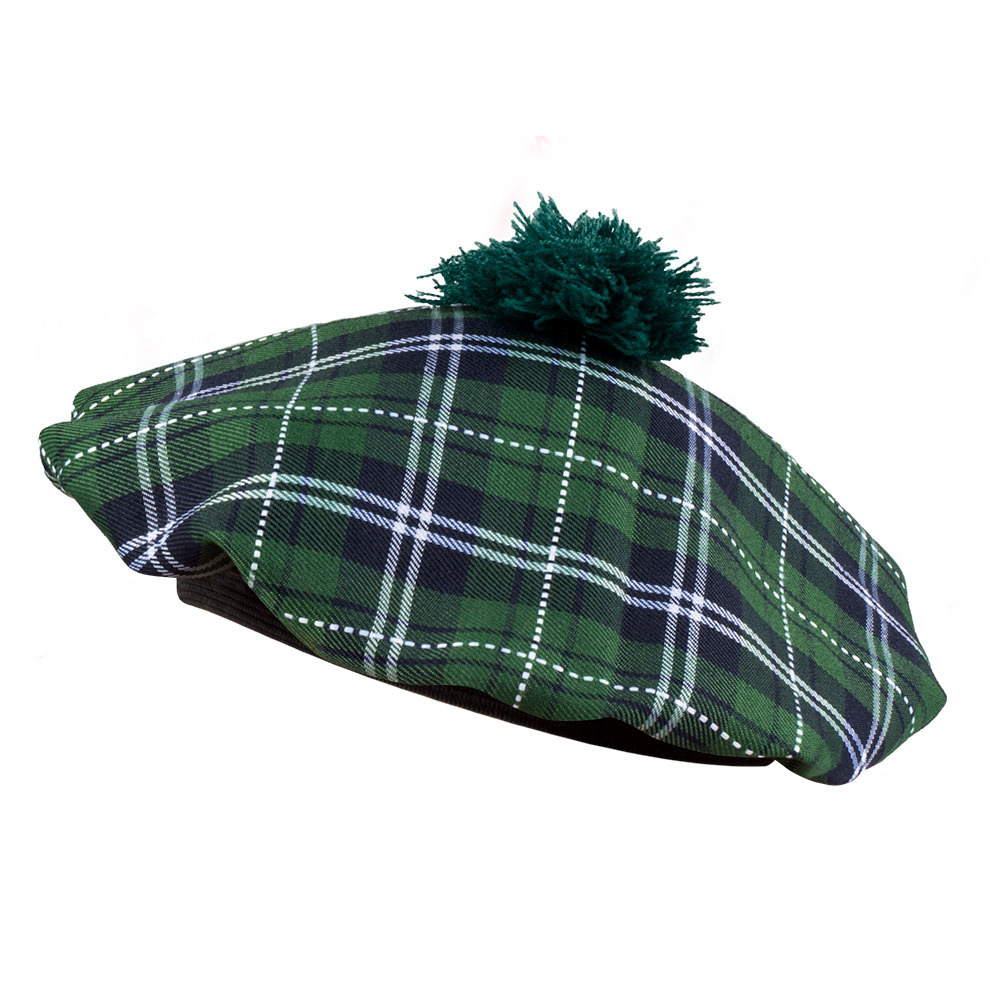 Carnaval verkleed hoed/baret in Schotse ruit - groen - polyester - heren - Schotland