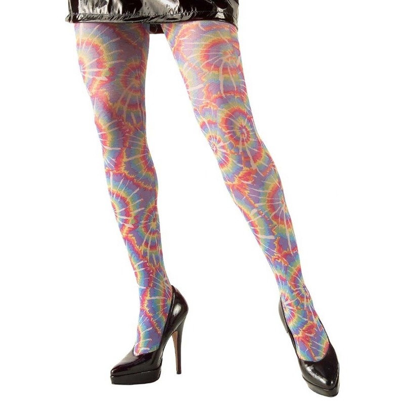 Carnaval verkleed Panty met psychedelische print voor dames