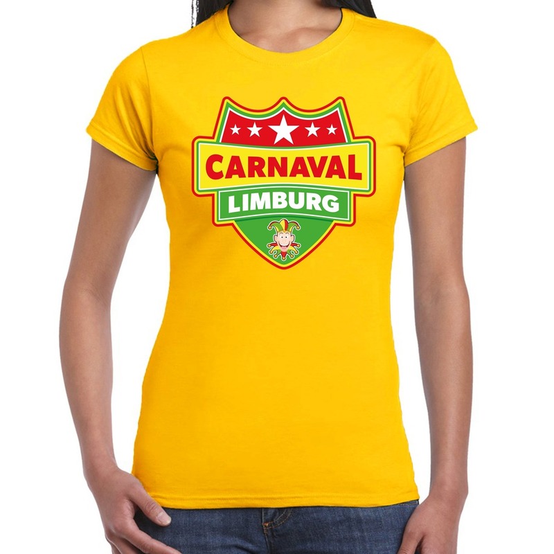 Carnaval verkleed t-shirt Limburg geel voor dames