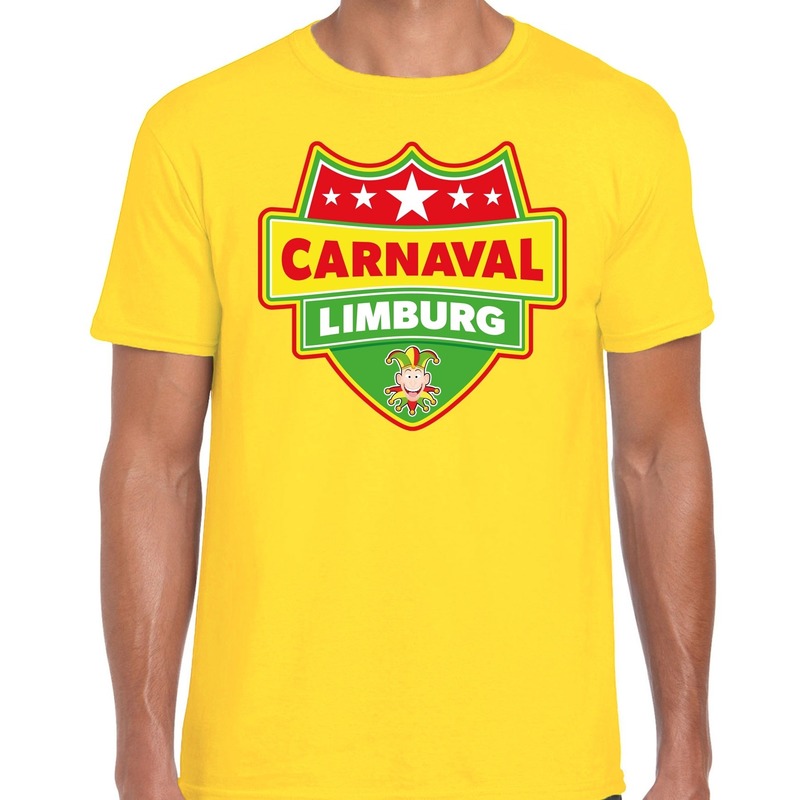 Carnaval verkleed t-shirt Limburg geel voor heren