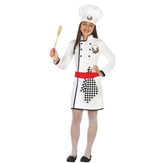 Chef kok verkleed kostuum/jurk voor meisjes