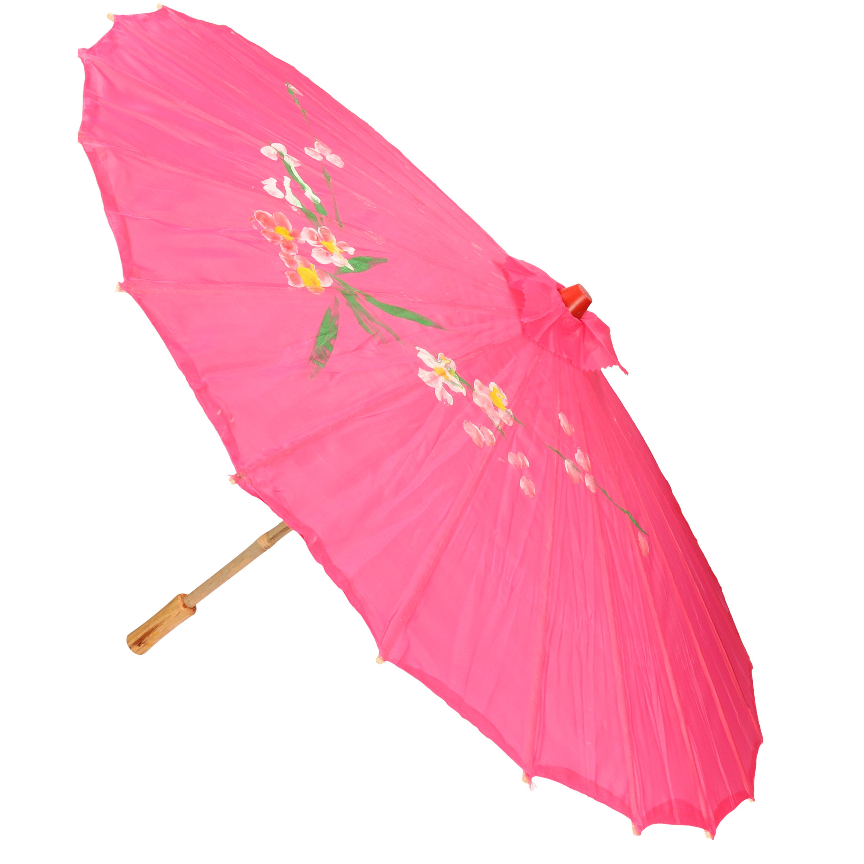 Chinese deco paraplu fuchsia roze 50 cm
