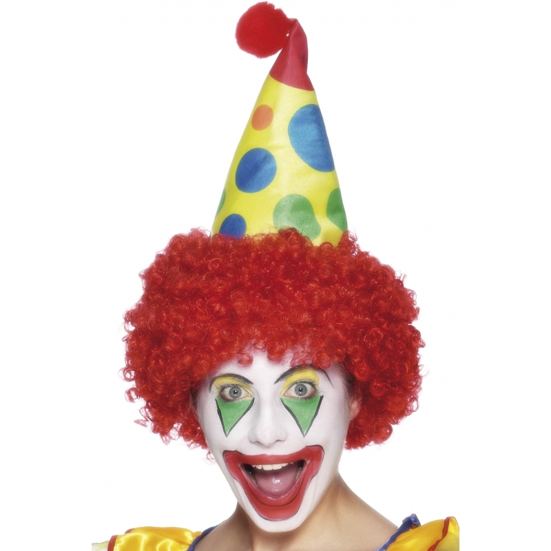 Clown verkleed accessoire hoedje met haar