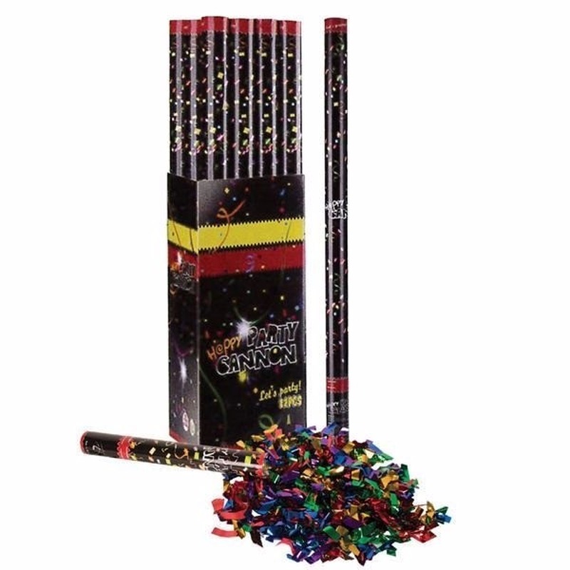 Confetti kanon multi kleur metallic 80 cm