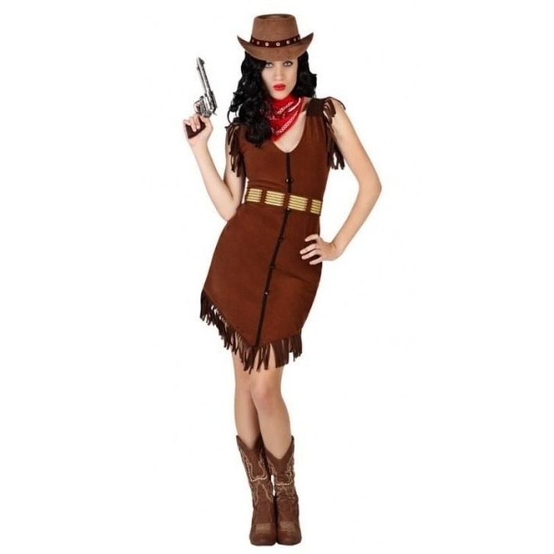 Cowgirl/Western verkleed jurkje met franjes voor dames