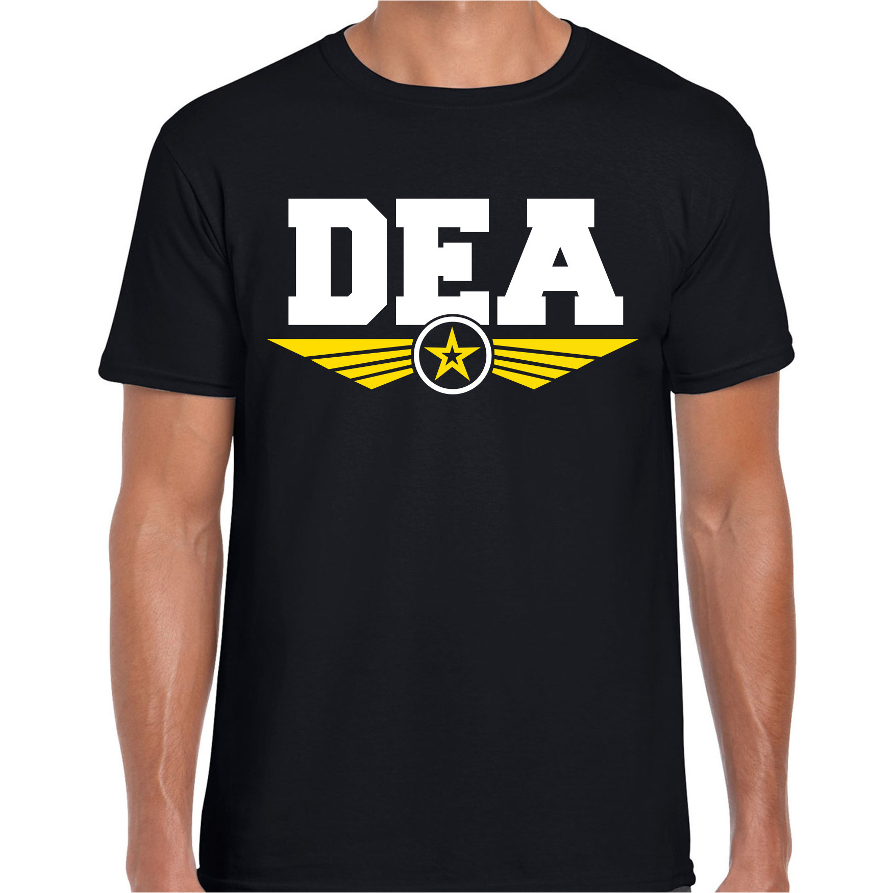 DEA agent tekst t-shirt zwart voor heren