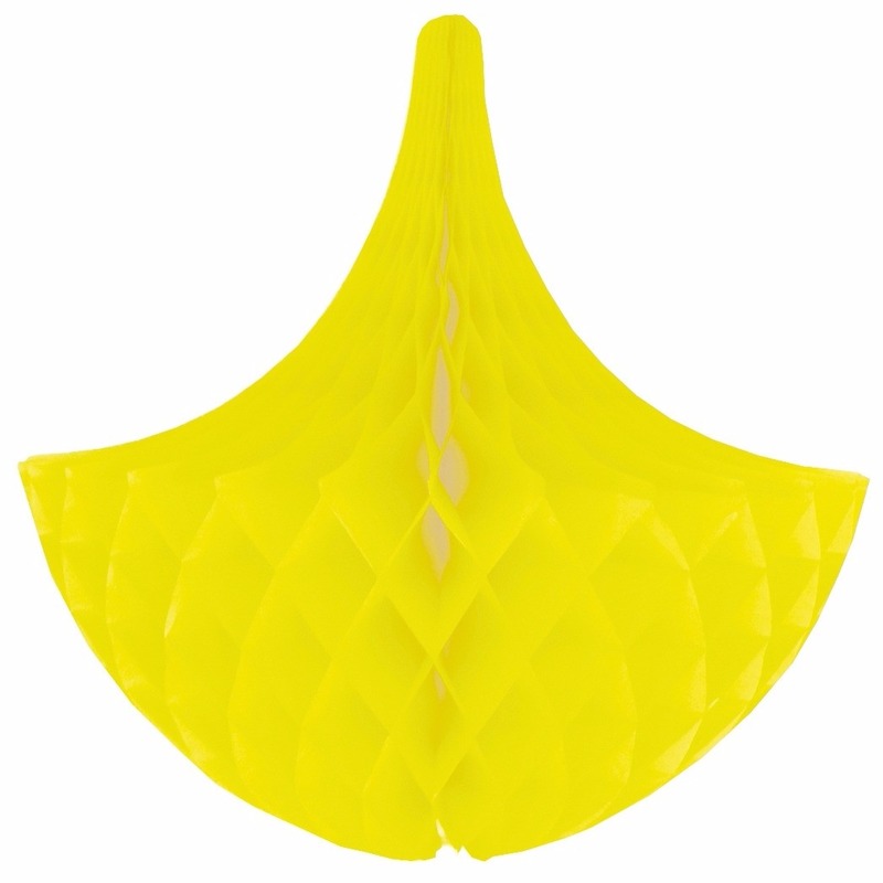 Decoratie kroonluchter geel 35 cm