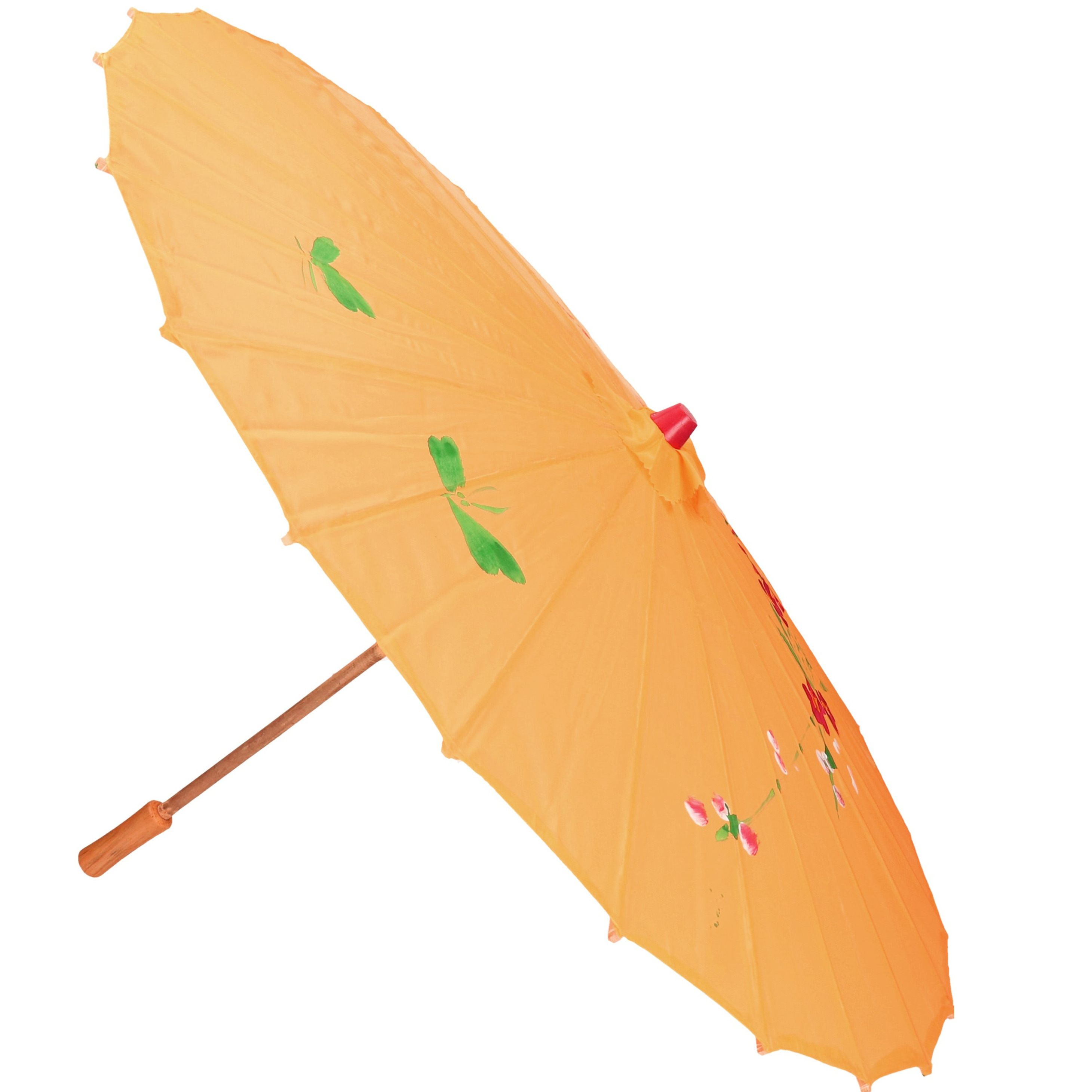 Decoratieve Chinese paraplu groot oranje/geel
