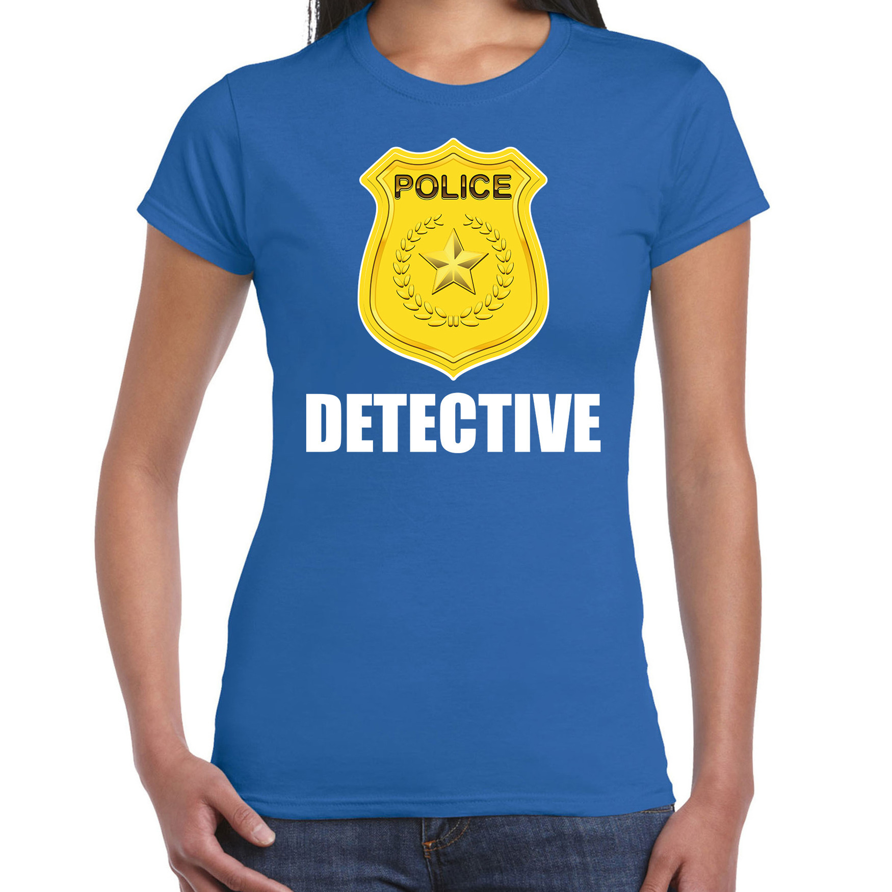 Detective police / politie embleem t-shirt blauw voor dames