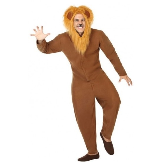 Dierenpak verkleed kostuum bruine leeuw voor volwassenen