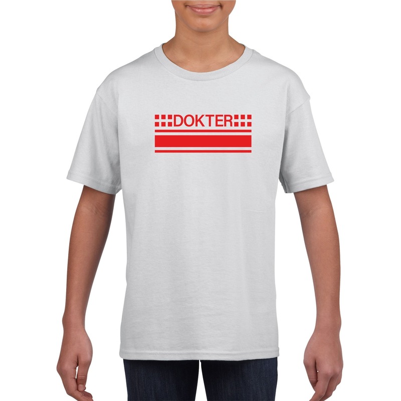 Dokter logo t-shirt wit voor kinderen
