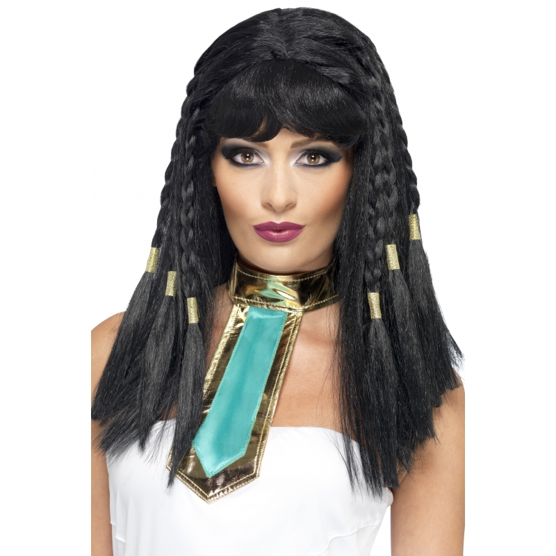 Egyptische pruik Cleopatra met vlechtjes