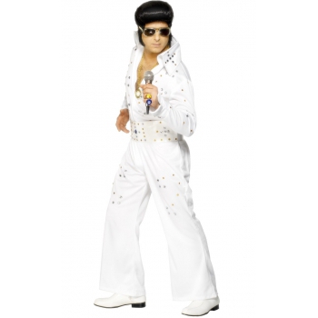 Elvis kostuum wit met diamantjes