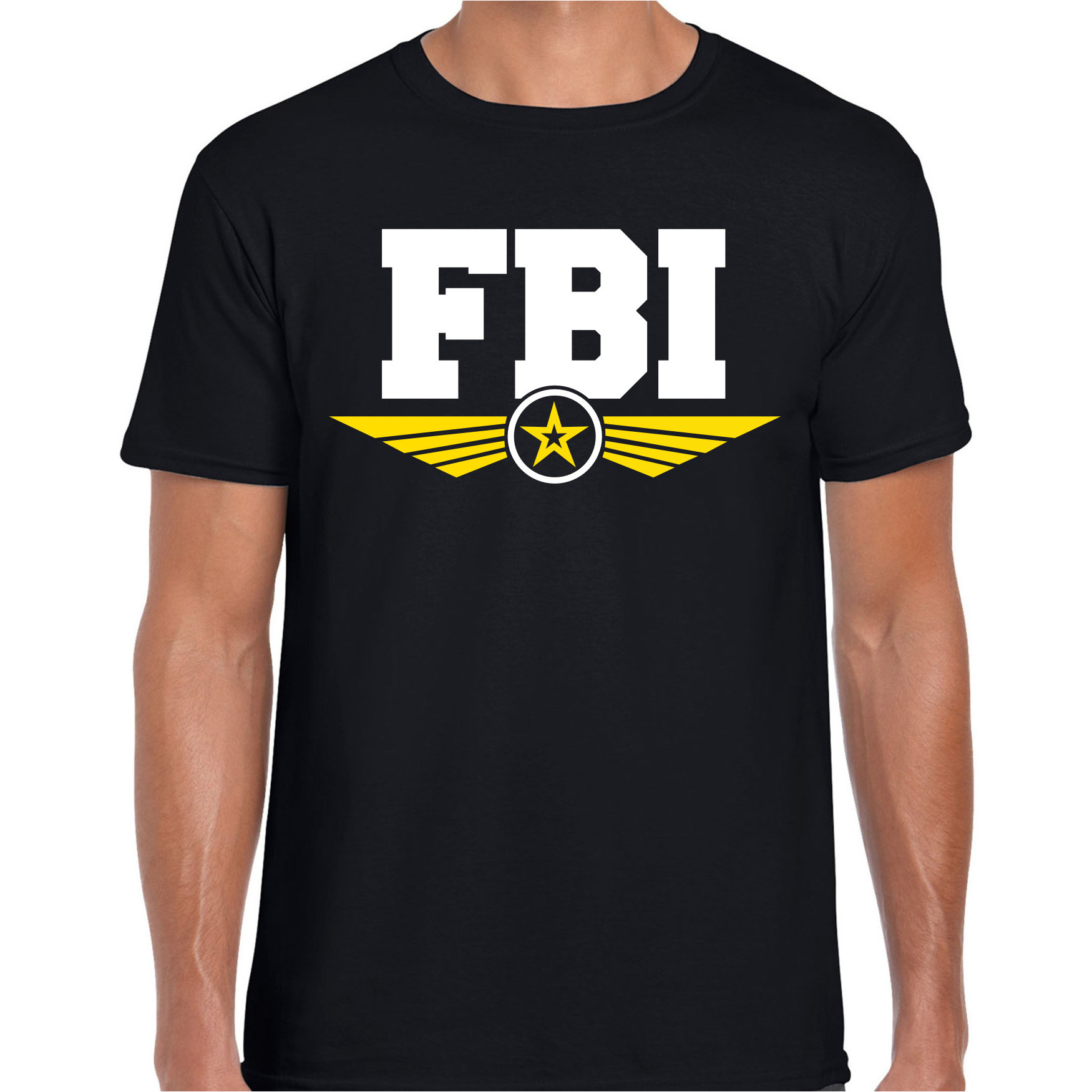 FBI agent tekst t-shirt zwart voor heren