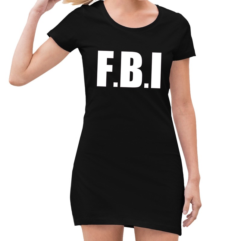 FBI politie verkleed jurkje zwart voor dames