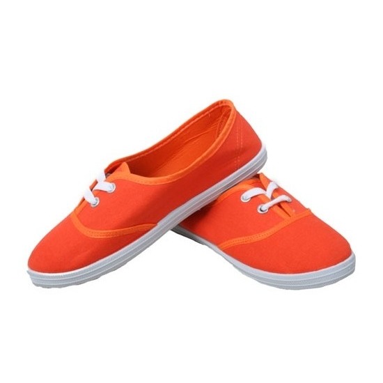 Feest oranje sneakers/schoenen voor dames accessoires