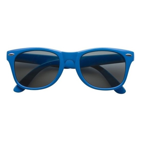 Feest zonnebril blauw plastic montuur voor volwassenen