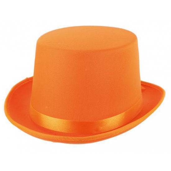 Fel oranje hoge hoed