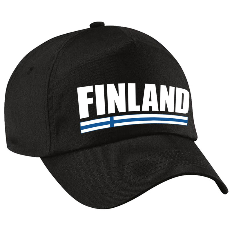 Finland supporter pet - cap zwart volwassenen