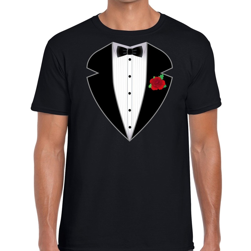 Gangster / maffia pak kostuum t-shirt zwart voor heren