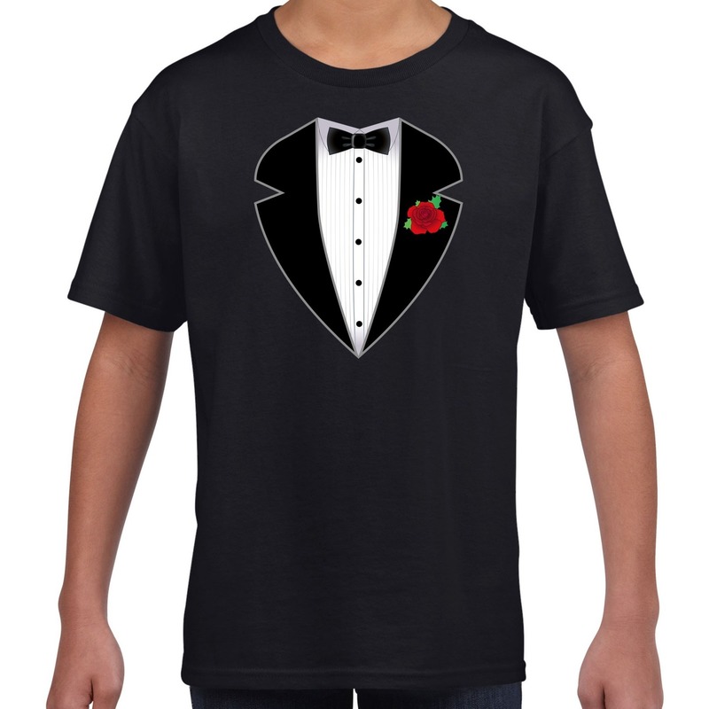 Gangster / maffia pak kostuum t-shirt zwart voor kinderen