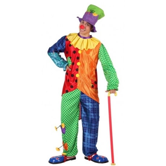 Gekleurd clowns kostuum voor mannen