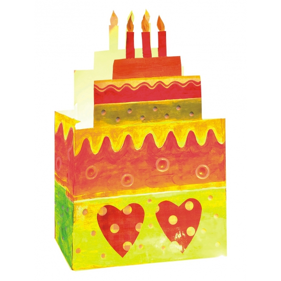 Gekleurde candle bags taart