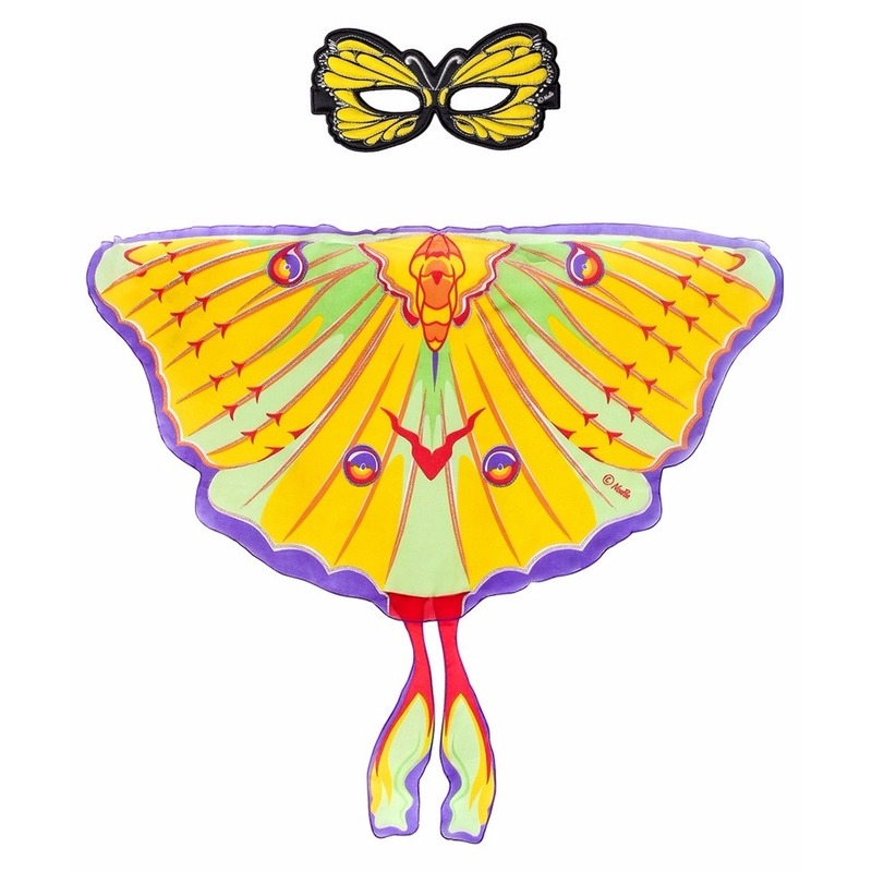 Gele komeetstaart vlinder verkleedset voor meisjes