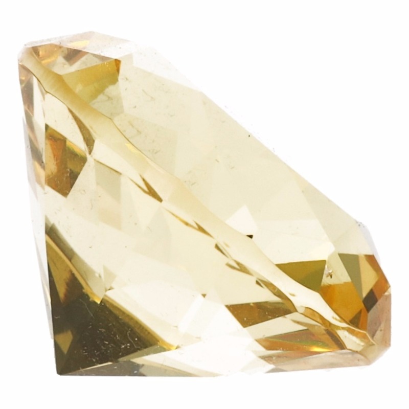 Gele nep diamant 4 cm van glas