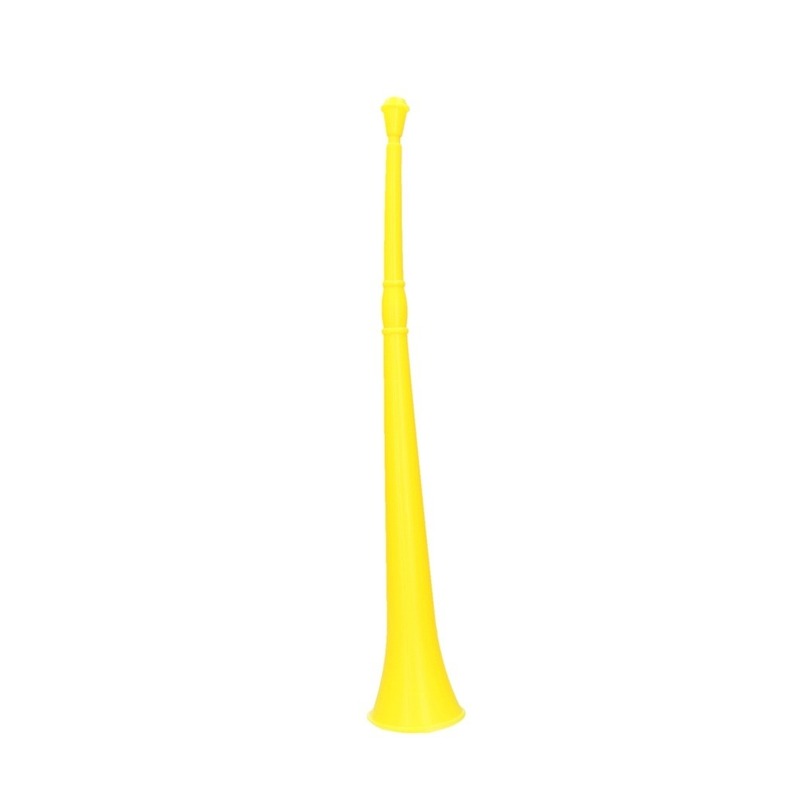 Gele vuvuzela grote blaastoeter 48 cm