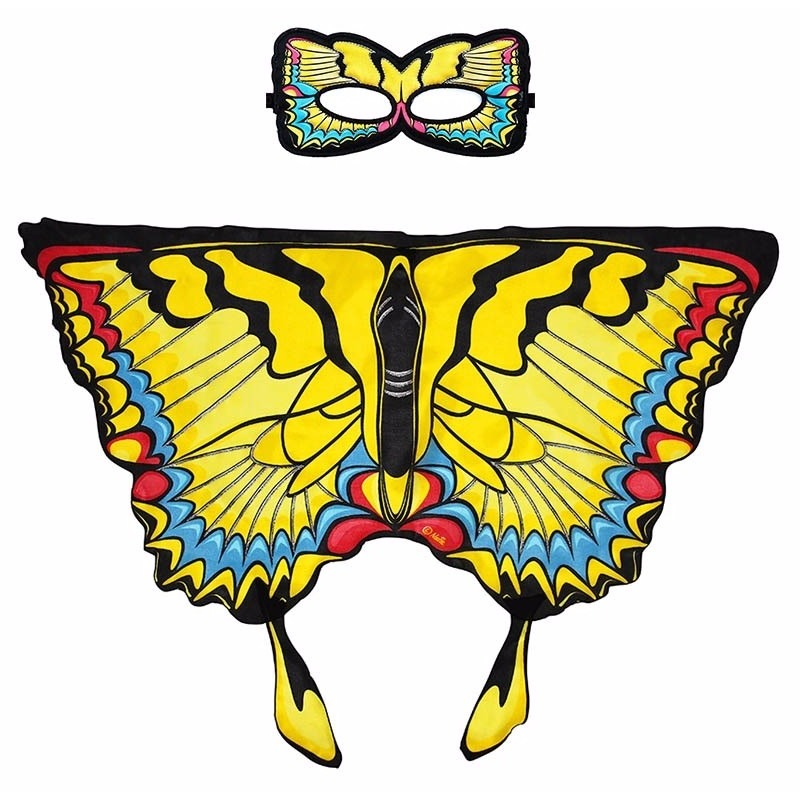 Gele zwaluwstaart vlinder verkleedset voor meisjes