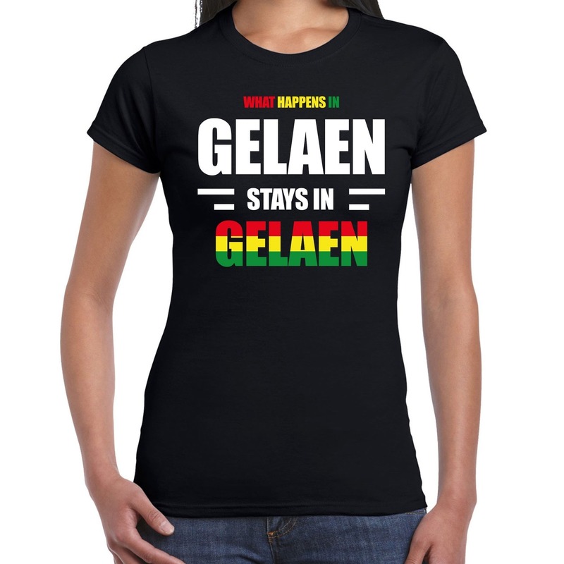 Geleen/Gelaen Carnaval outfit / t- shirt zwart dames