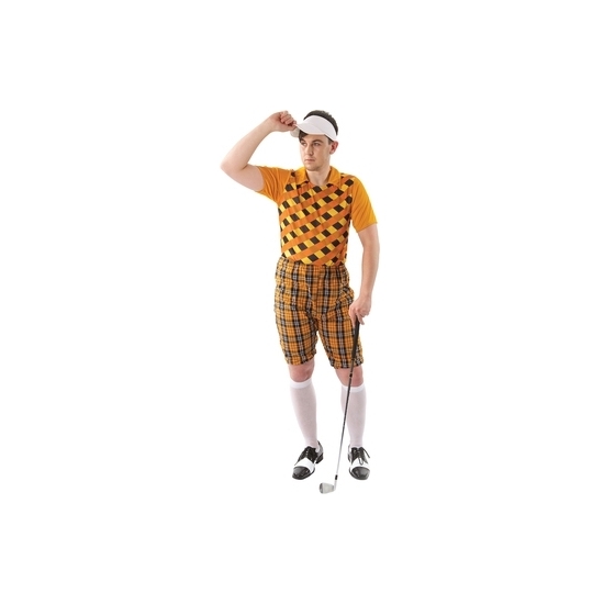 Golf kostuum oranje voor heren