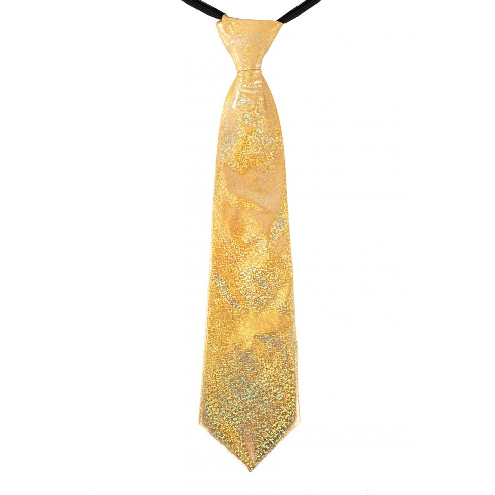 Gouden carnaval verkleed glitter stropdas voor volwassenen