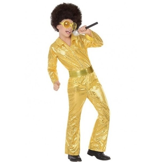 Gouden glitter disco pak voor jongens