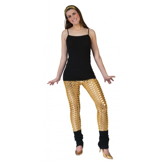Gouden legging met puntige gaten
