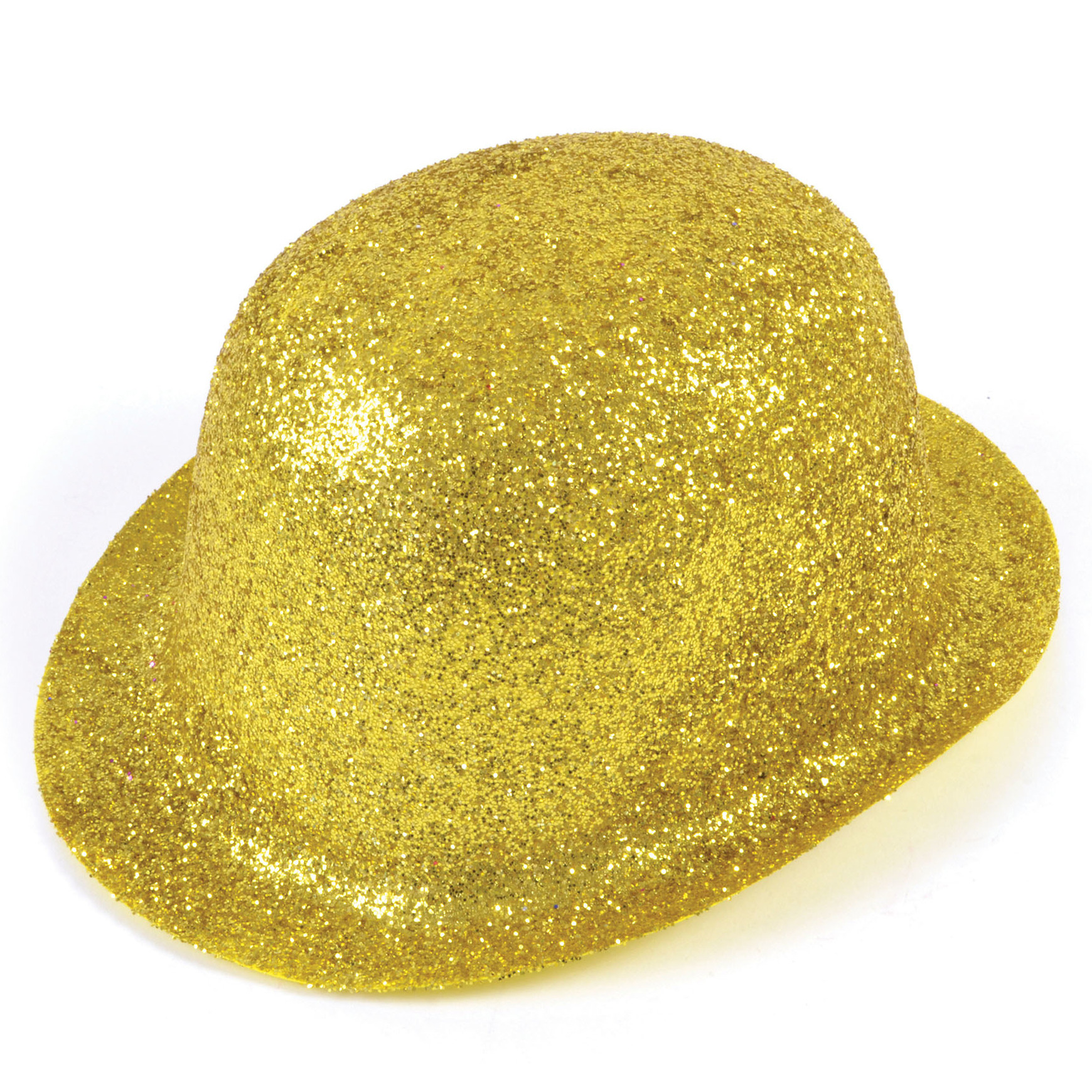 Gouden party bolhoedje met glitters