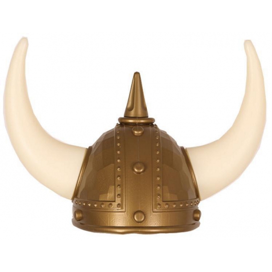 Gouden Vikingen verkleed helm met hoorns