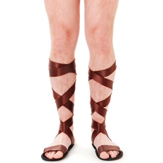 Grieks/Romeins thema verkleed bruine sandalen voor volwassenen